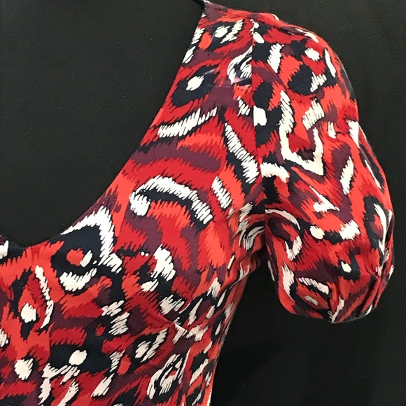 French Connection Poof Sleeve Mini Dress Sz 6 - Picture 4 of 6